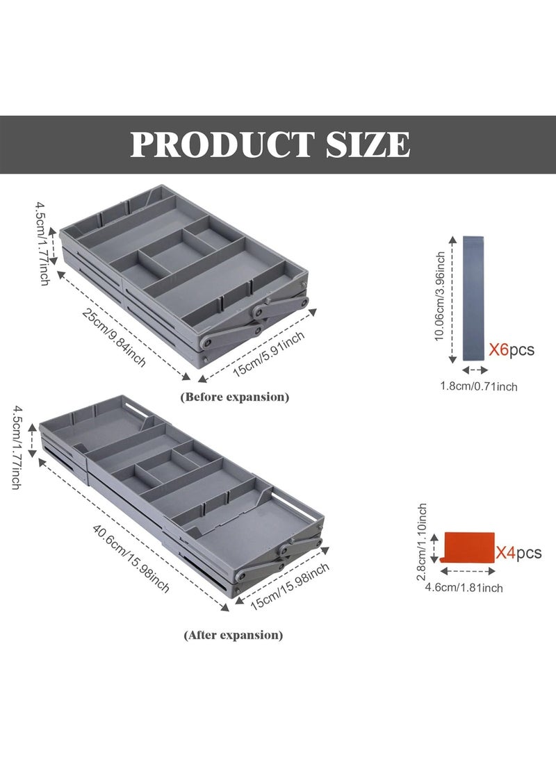 منظم أدراج متعدد المستويات قابل للتمدد والطي – منظم ذكي للمطبخ والمكياج والمجوهرات والمكاتب - Image 2